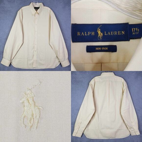 Polo Ralph Lauren Other - Polo Ralph Lauren Shirt Oxford Mens Size Large 17 Light Yellow Button Down LS